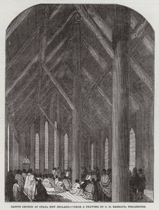 Iglesia nativa en Otaki, Nueva Zelanda de Charles Decimus Barraud